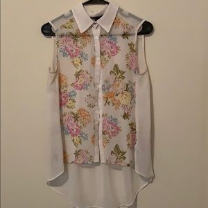 White Collared Flower Blouse.